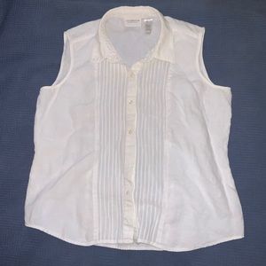 Liz Claiborne petite button down white blouse